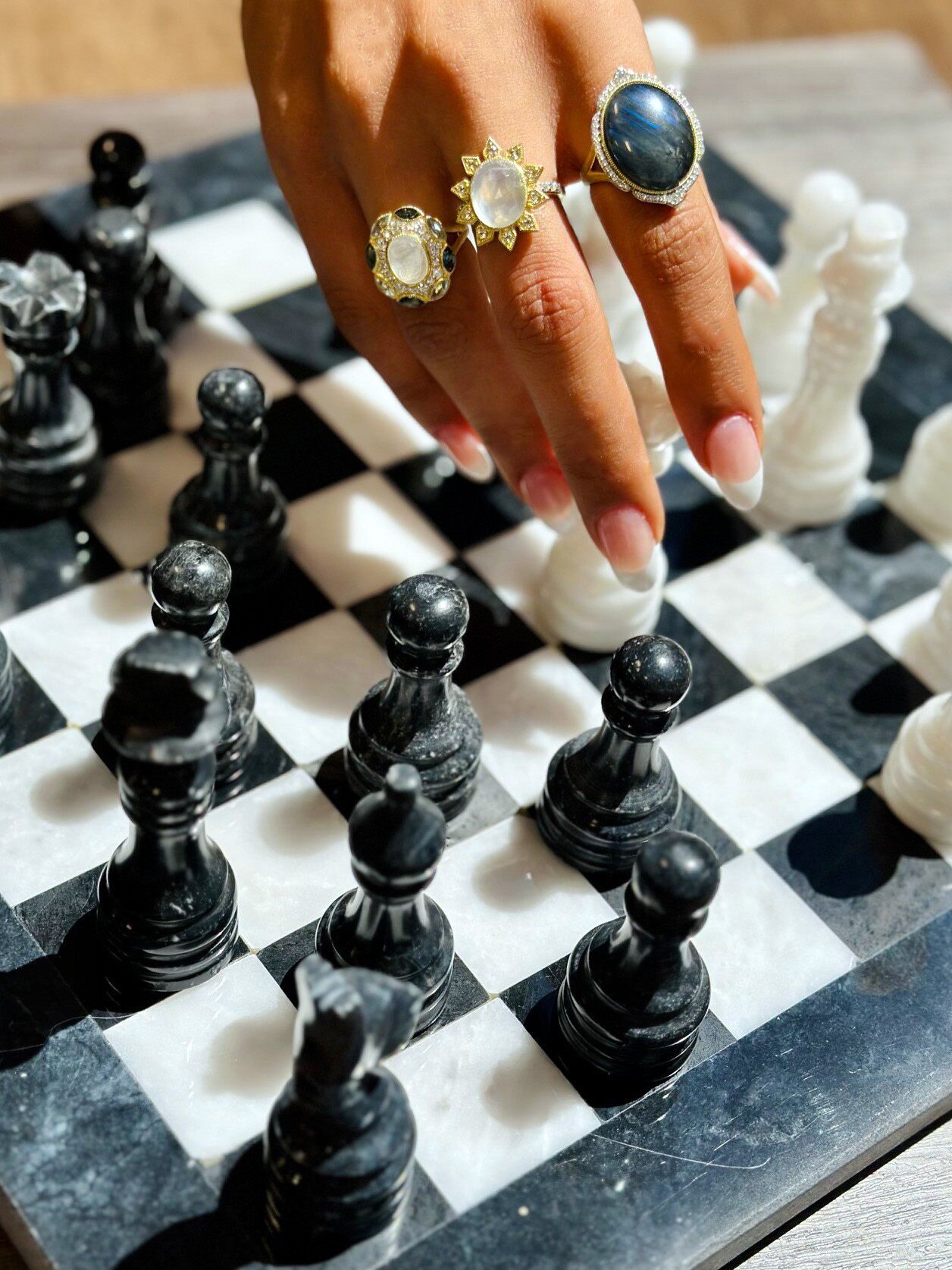Moroccan Moonstone Sunburst Ring | JudeFrances