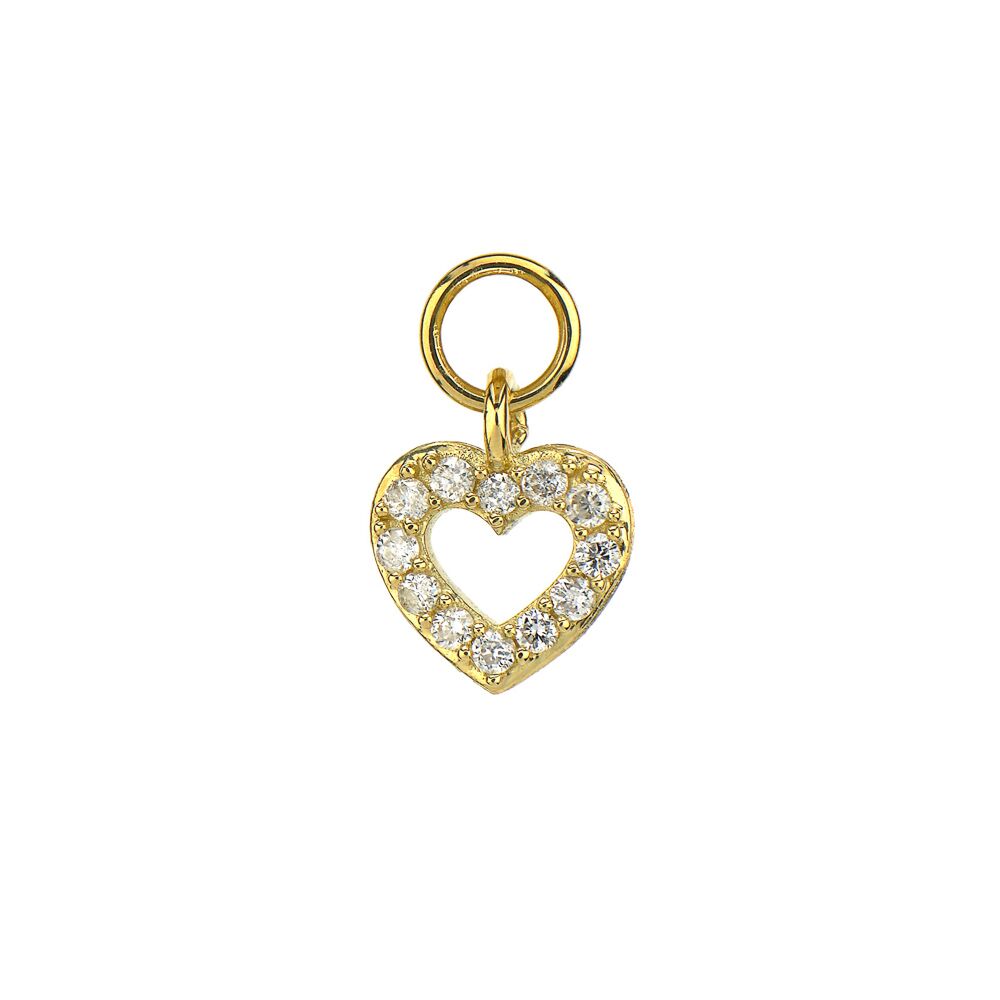 Petite Pave Open Heart Earring Charm
