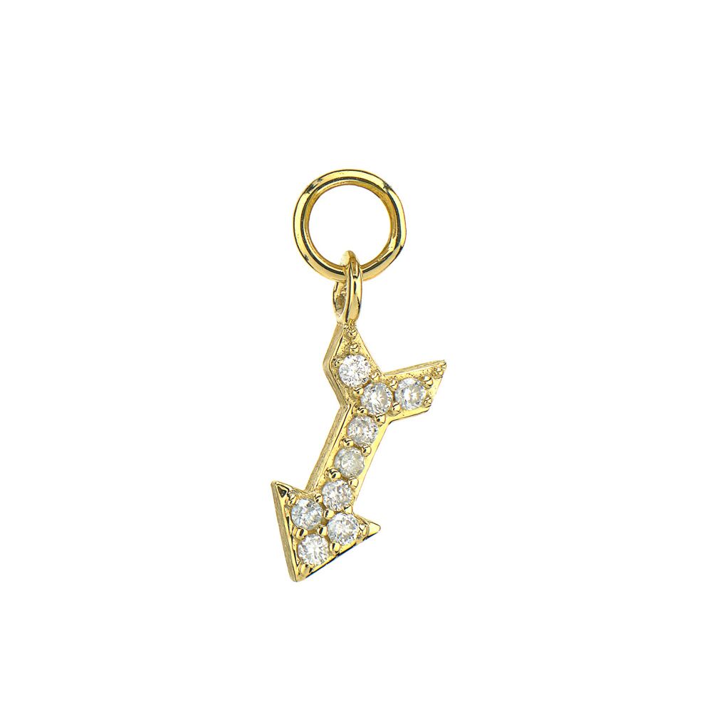 Petite Pave Diamond Arrow Earring Charm - Image 3