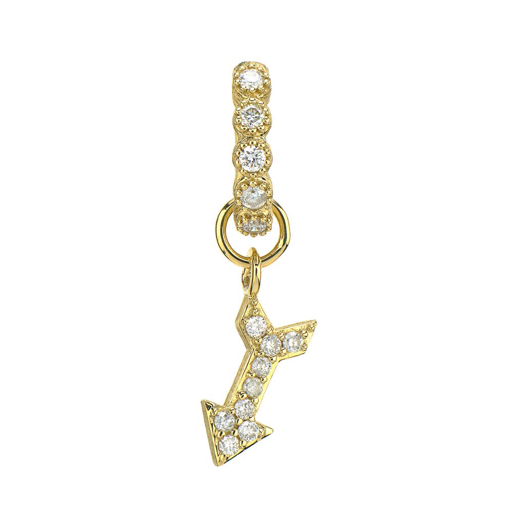 Petite Pave Diamond Arrow Earring Charm