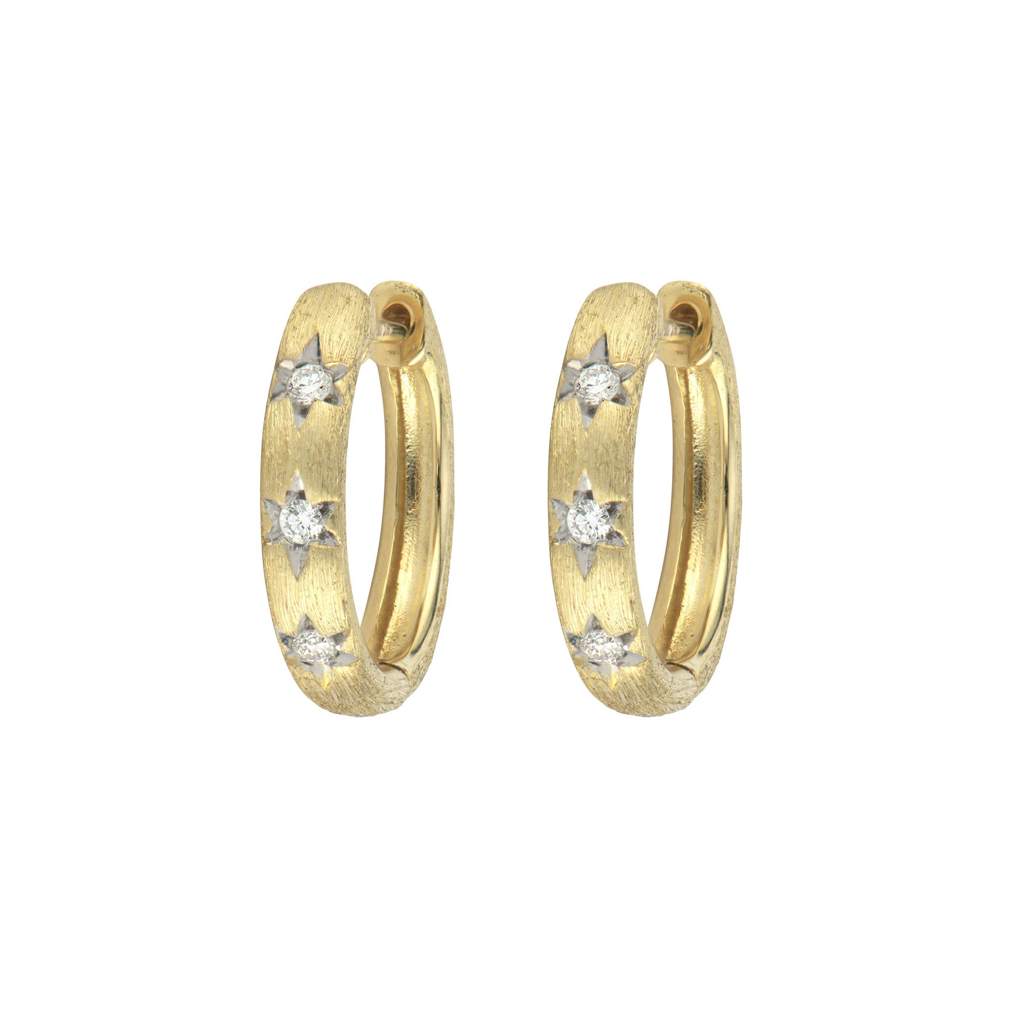 Ruth Diamond Star Hoop Earrings