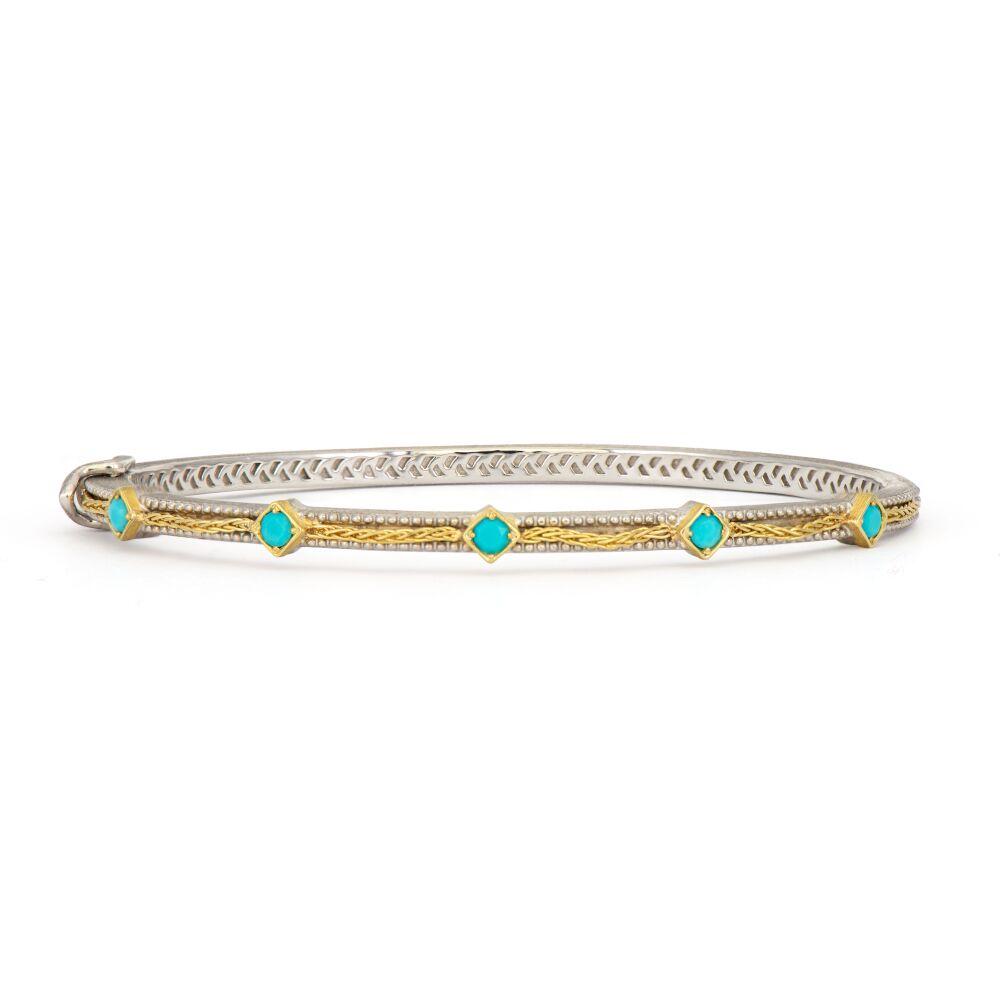 Mixed Metal Woven Kite Rope Bangle