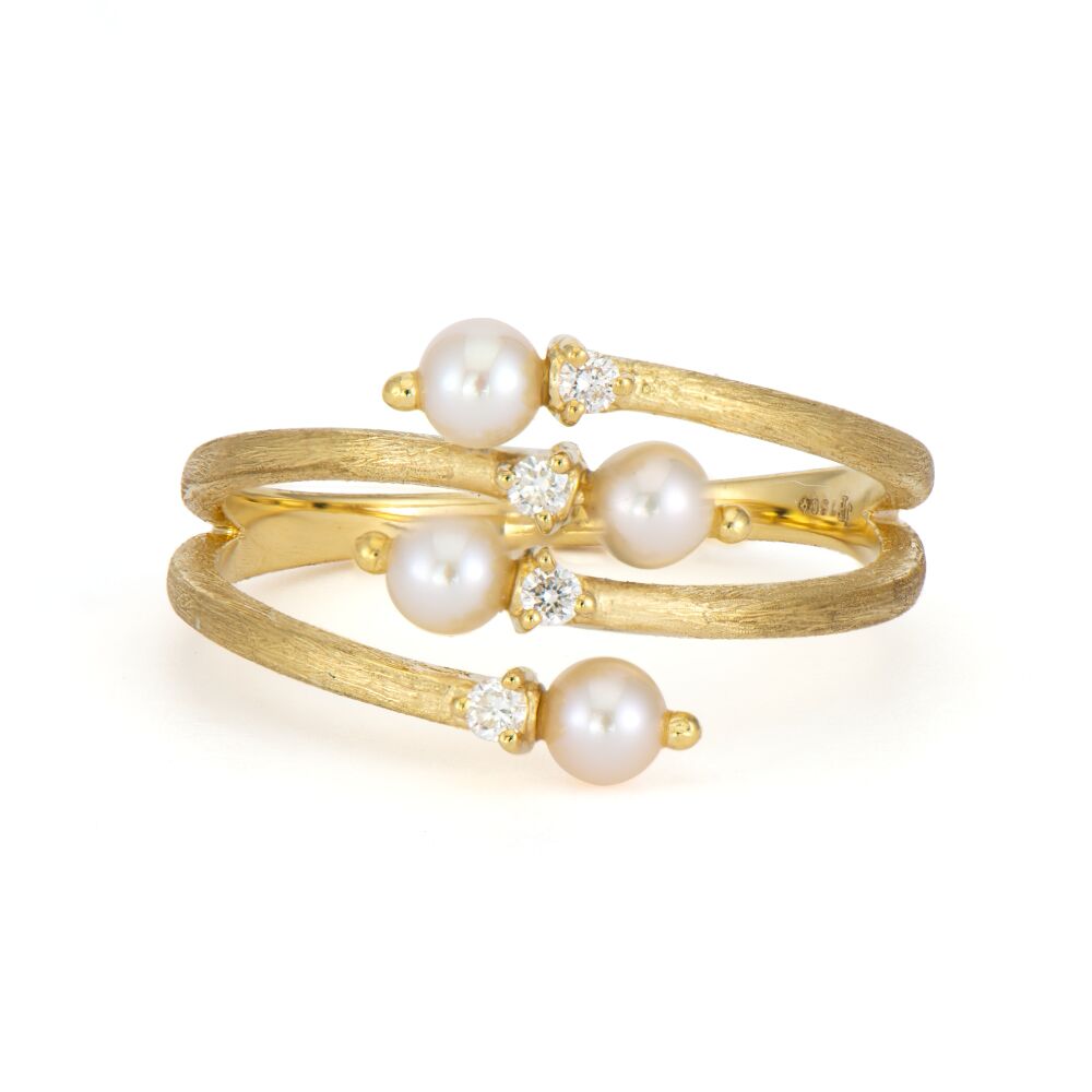 Provence Fresh Water Pearls And White Diamond Ring