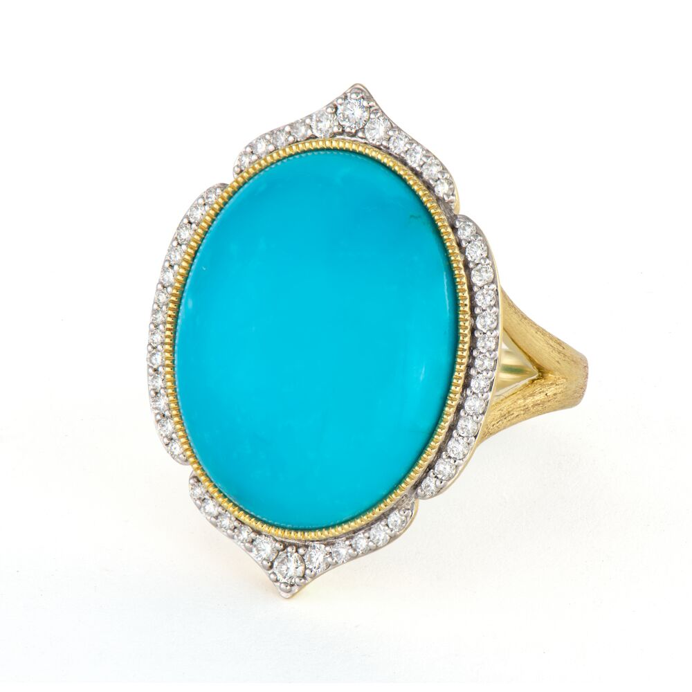Moroccan Oval Cabochon Turquoise Ring