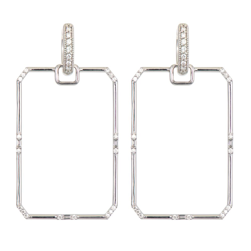 Lisse Emerald Lined Baguette Earring Charm Frame