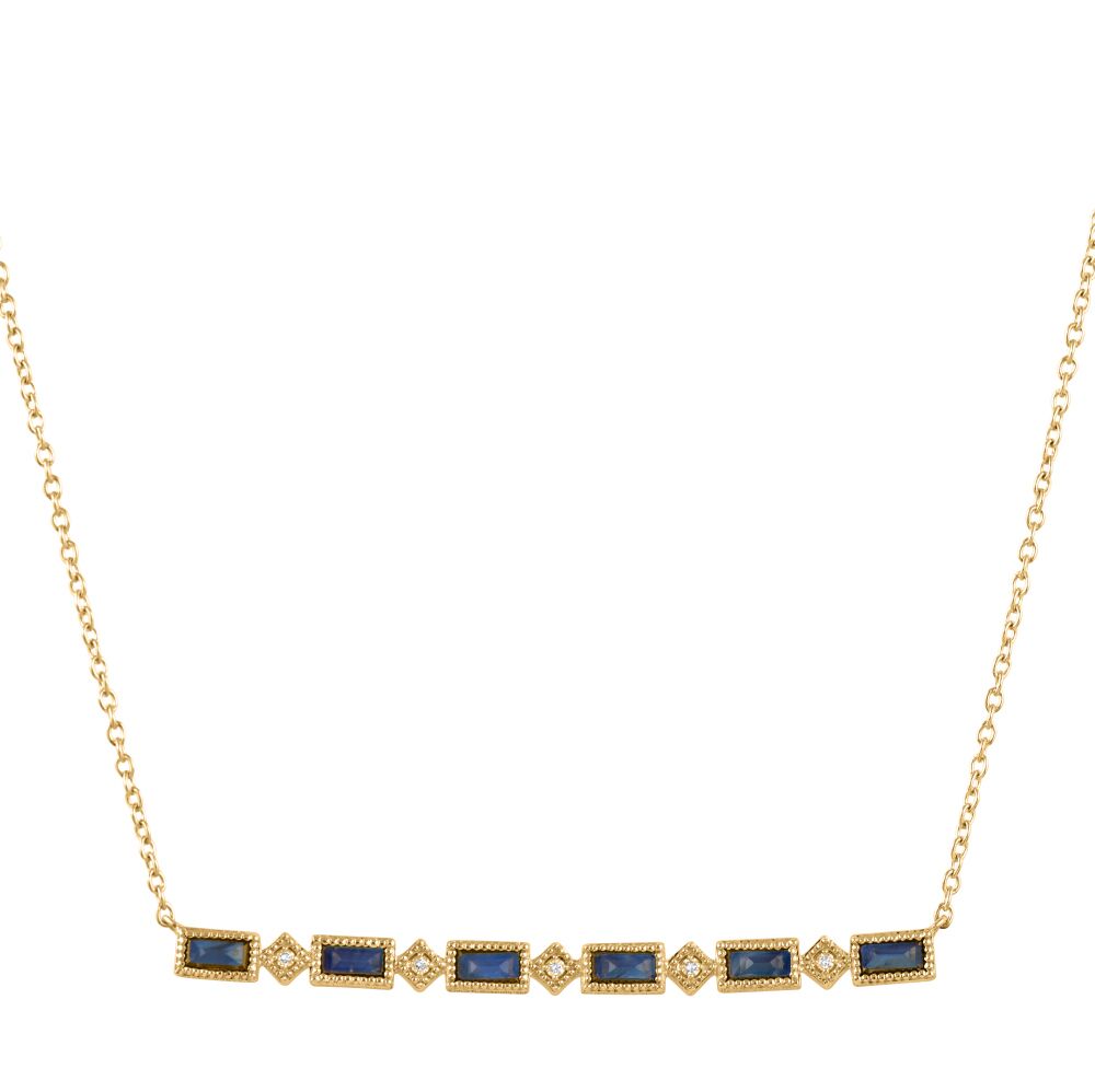 Lisse Kite and Baguette Bar Necklace