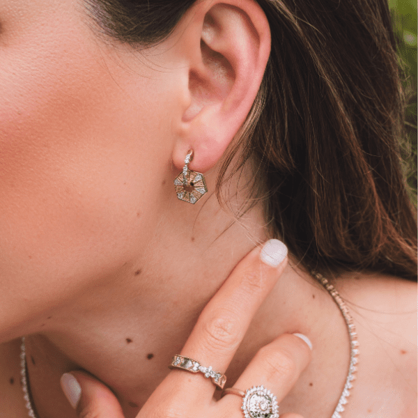 The Roman Emperor Hexagon Shield Earring Charm - Image 4